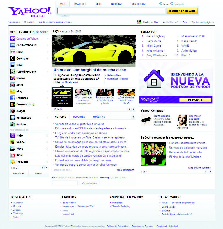 Nueva campaña de reforzamiento de Yahoo - Reseñando.com